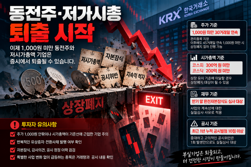 동전주, 저가시총 퇴출
